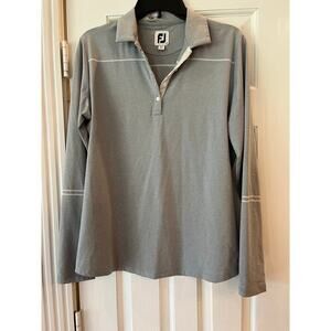 FootJoy Pullover Women Large FJ Grey Golf Shirt Top Active Wear Athleisure Light